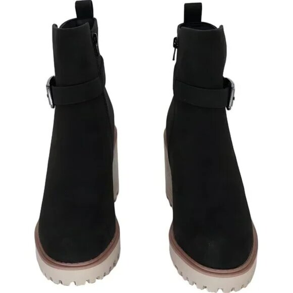 MIA Women's Celeste Black Lug Sole Wedge Boots - Picture 5 of 5